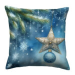 A blue Christmas colorful throw pillow (1)