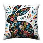 Abstract bunny colorful throw pillow (1)