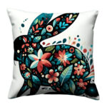 Abstract bunny colorful throw pillow (1)