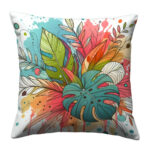 Abstract line art floral pillow (3)