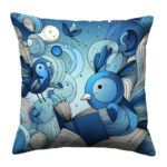 Adorable birds readimg colorful throw pillow (4)