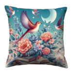Adorable birds readimg colorful throw pillow (4)