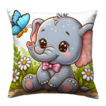 Baby elephant colorful throw pillow (3)