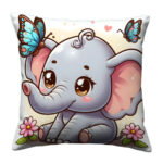 Baby elephant colorful throw pillow (3)