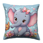 Baby elephant colorful throw pillow (3)