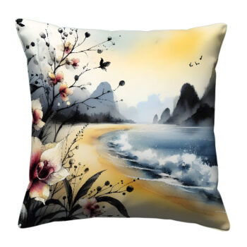 Beautiful Beach Colorful Throw Pillow
