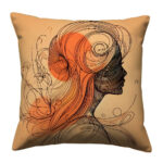 Beautiful girl silhouette colorful pillow (3)