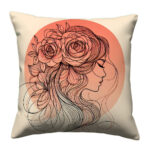 Beautiful girl silhouette colorful pillow (3)