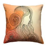 Beautiful girl silhouette colorful pillow (3)
