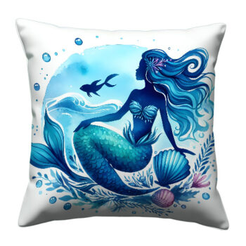 Beautiful Mermaid Colorful Throw Pillow