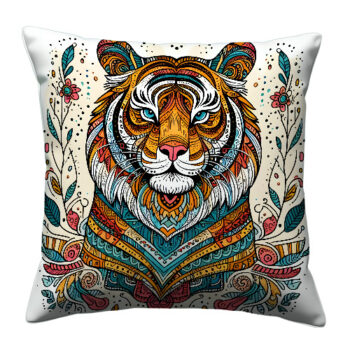Beautiful Tiger Colorful Throw Pillow