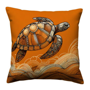 Big Turtle Colorful Throw Pillow