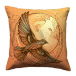 Bird flying over pillow (7)