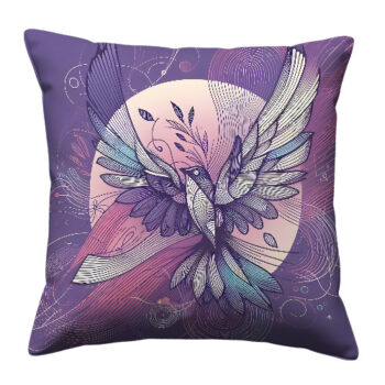 Bird Silhouette Colorful Pillow