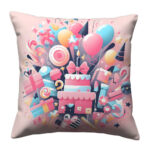 Birthday party colorful throw pillow (3)