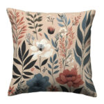 Botanical boho colorful throw pillow (1)