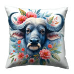 Buffalo head colorful throw pillow (3)