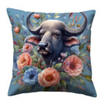 Buffalo head colorful throw pillow (3)