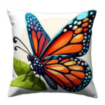 Butterfly Monarch colorful throw pillow (3)