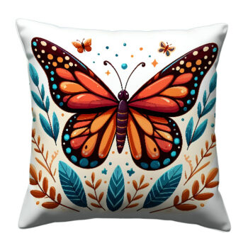 Butterfly Monarch Colorful Throw Pillow