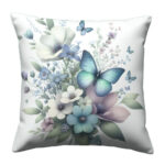Butterfly and flowers colorful throw pillow (1)