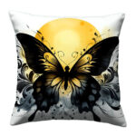 Butterfly silhouette colorful throw pillow (2)
