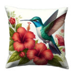 Colibri and flower Hummingbird pillow (4)