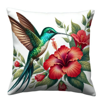 Colibri And Flower Hummingbird Pillow
