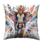 Colorful tribal elephant pillow (1)