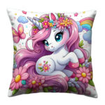 Cute Cartoon Unicorn colorful throw pillow (2)