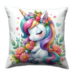 Cute Cartoon Unicorn colorful throw pillow (2)