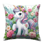 Cute Cartoon Unicorn colorful throw pillow (2)