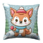 Cute baby wolf with snow pillow (3)