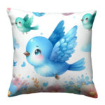 Cute blue bird pillow (1)