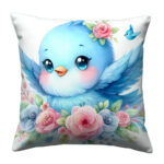 Cute blue bird pillow (1)
