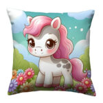 Cute cartoon horse on flower (2)