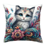 Cute cat colorful throw pillow (3)