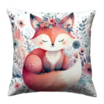 Cute Fox Colorful Throw Pillow