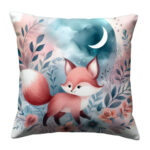 Cute fox colorful throw pillow (1)
