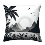 Design summer leaf colorful throw pillow (4)