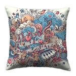 Doodle melody art pillow (2)