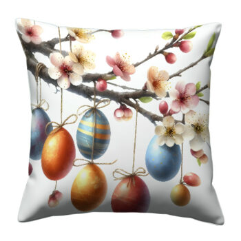 Easter Eggs Colorful Throw Pillow