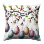Easter eggs colorful throw pillow (2)