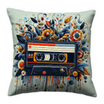 Easy Vintage Music Colorful Throw Pillow