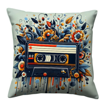 Easy Vintage Music Colorful Throw Pillow