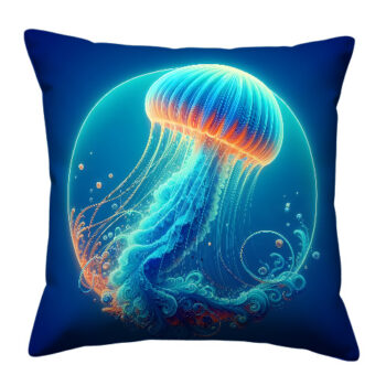 Fantasy Jellyfish Colorful Throw Pillow