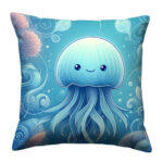 Fantasy pretty jellyfish colorful throw pillow (2)