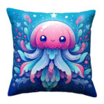 Fantasy pretty jellyfish colorful throw pillow (2)