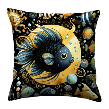 Fish Colorful Throw Pillow