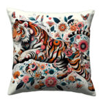 Floral Abstract tiger colorful throw pillow (2)